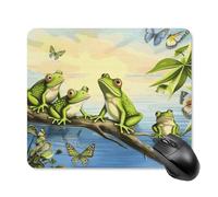 Many Frogs Sing on The Branches - Alfombrilla de mouse cuadrada para computadora portátil con base de goma antideslizante, 25 x 30 cm, ultrafina para computadora portátil, computadora de oficina