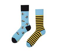 Many Mornings Bee Bee Calcetines multicolores con abejas, algodón, miel, colmena, rayas (35-38)