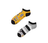 Many Mornings Calcetines divertidos coloridos para mujer y hombre, calcetines divertidos de algodón desiguales, regalos divertidos diferentes, RACCOON BANDIT, 43-46 Kurz