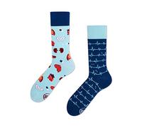 Many Mornings Calcetines divertidos desiguales Medicina y Anatomía Motivo Talla 43-46 Calcetines de Algodón para Mujer y Hombre Corazón Cerebro Órganos Patrón ECG