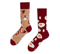 Many Mornings Egg and Chicken Calcetines multicolores con huevo y pollo, pollo, gallo, huevo, aves de corral (43-46)
