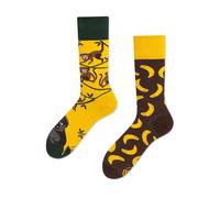 Many Mornings Monkey Business Calcetines multicolores con monos, gorilas, plátanos, bosque, selva, lianas (43-46)