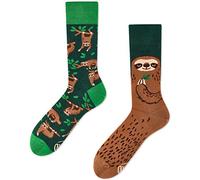 Many Mornings Sloth Life - Calcetines unisex con diseño de perezoso, Verde y marrón.
