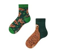 Many Mornings Sloth Life Kids Calcetines desparejados, Green, Brown, 27-30 niños Unisex