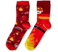 Many Mornings The Fireman Kids Calcetines desparejados, Multi-Color, 27-30 niños Unisex