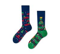 Many Mornings X-MAS Calcetines divertidos de Navidad para hombre y mujer, X-Mas Tree, 39-42