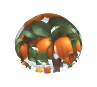 Many Oranges on the Tree Gorro de ducha doble impermeable para mujer, gorro de ducha para baño y hogar, gorro de ducha reutilizable, gorro de ducha para mujer,
