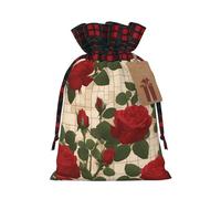 Many Red Roses - Bolsa con cordón para fiestas, bodas y festivales, poliéster ligero