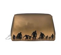 Many Zombie - Bolsa de maquillaje de viaje con compartimentos, bolsa de aseo portátil para mujer, Silver, One Size