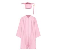 Manyakai Atrezo de graduación escolar Trajes de graduación infantiles vestido toga y birrete de graduación atuendos para niños para fiestas ceremonias graduación Rosa 6-7 años
