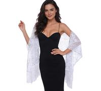 Manyakai Chales Lentejuelas para Mujer Sobre Hombros Transparente Chales de Vintage Los Años 20 de Fiesta para Salir de Noche Pañuelos y Bufandas Blanco Talla única