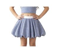 Manyakai Minifalda para Niña Faldas Fiesta Playa Verano Falda Cintura Alta a Globo Vida Cotidiana Casual Azul Blanco 2-3 años