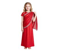 Manyakai Niña Togas Oración Ropa Larga Manga Corta Traje Fiesta Elegante Festival Vestido Largo Juego De Roles Rojo 6-7 años