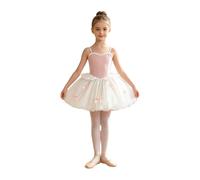 Manyakai Niña Tutu Tule Ballet Leotardo De Vestido Niñas Bailarina Traje Rosa Blanco 3-4 años