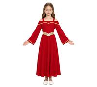 Manyakai Niños Vestido Danza Adoración Disfraz Cosplay Ángel Y Diablo Ropa De Baile Litúrgico Traje Oración Rojo 13-14 años