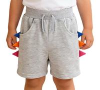 Manyakai Pantalones Cortos Deportivos para Niños Pantalón con Cintura Elástica Vida Cotidiana Casual Creación Gris 2-3 años