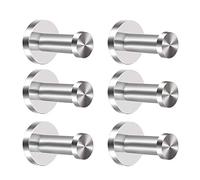 ManYee 6 Piezas Ganchos de Pared Ropa Colgadores de Puerta Percha de Baño Ganchos de Acero Inoxidable para Toalla Abrigo Albornoz con Tornillos Anclas