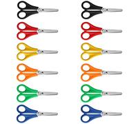 ManYing 12 Piezas Tijeras Niños Tijeras Preescolar Punta Redonda Tijeras para Diestro Zurdos con Mango de Plástico con Escala en cm para Bricolaje Manualidades Escolares álbumes de Recortes