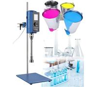 MANYOUYOU Homogeneizador Dispersor De Alta Velocidad De Laboratorio De 500 W, Mezclador De Alto Cizallamiento De 2000-28000 RPM, Mezclador con Pantalla Digital, De Acero Inoxidable 28G