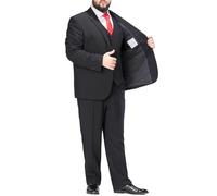 MANYUBEI Trajes para Hombre, Blazer De Boda Elástico De 3 Piezas De Talla Grande, Chaqueta De Esmoquin Suelta, Chaqueta Formal para Anfitrión De Negocios, Chaleco Y Pantalones,9XL,Black