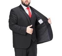 MANYUBEI Trajes para Hombre, Blazer Tallas Grandes Slim Fit Un Solo Pecho Esmoquin con Dos Botones Vestido De Novia Informal De Negocios Anfitrión De Banquetes Chaqueta Formal Ropa Gordos,8XL,Black