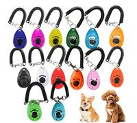 Manyugo 14 clics para entrenamiento de perros portátiles con correa para la muñeca, 14 colores, kit de entrenamiento para cachorros, herramienta interactiva de entrenamiento de comportamiento para