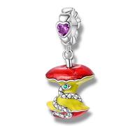 Manzana fruta prohibida fruta Adán Eva Serpiente Religión Biblia Dios Historia Familia Amigos Amistad Pulsera de dijes Colgante Joyería Accesorios Plata de ley 925 Charm Cinta coleccionable