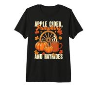 Manzana Sidra Calabaza Hayrides Manzana Recogiendo Amor Camiseta Premium