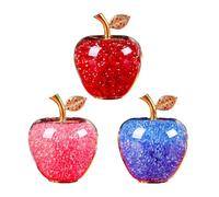 Manzanas de Cristal, Elegantes Figuras Decorativas de Manzanas en Vidrio, pisapapeles de diseño, decoración de Mesa, Conjunto de 3 Piezas, Estatua de Frutas para hogar y Oficina