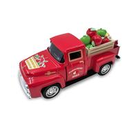 Manzanas Decoración, Camión de Metal de Granja con Mini Manzanas Artificiales Verde y Rojo para Decoracion Hogar, Frutas Manzana Decoracione para Escaparate Centro de Mesa Cocina Fiesta de Navidad