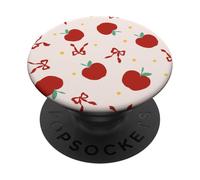 Manzanas rojas y lazos de regreso a clases patrón de otoño manzanas lindas PopSockets PopGrip Adhesivo