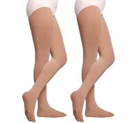 MANZI Mallas de ballet convertibles para niñas, mallas de transición Dance Pro (niño pequeño/niño grande), Bronceado claro, 7-10 años