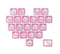 MAO Profile Cats & Heart - Juego de 21 teclas transparentes para teclados mecánicos, materiales de policarbonato que brillan a través del diseño que brilla en la oscuridad, teclas de corazón