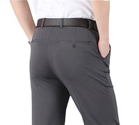 MAOAEAD 2023 High Stretch Men's Classic Pants, Men's High Stretch Classic Pants, Mens Black Dress Pants Golf Pants Slim Fit Stretch Trousers (34W,Dark Grey)
