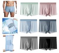 MAOAEAD Men's Large Size Ice Silk Breathable Briefs, Cool Mens Ice Silk Seamless Underwear, Ice Silk Non-Marking Men's Panties (XL(50-60kg),6PCS Color Random)
