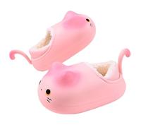 MAOAEAD Pantuflas de gato para mujer, bonitas pantuflas de pata de gato, para invierno, cálidas, de felpa, impermeables, antideslizantes, suela gruesa, para interiores y exteriores, Pink, 39.5 EU