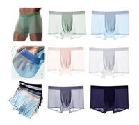 MAOAEAD Ropa Interior De Seda De Hielo para Hombres Pantalones Cortos De Boxeo Refrescantes Y Transpirables para Hombres Calzoncillos Suaves Y Ultrafinos Sin Marcas (3XL(80-90kg),3 Pack Color Random)