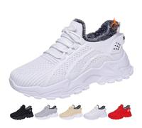 MAOAEAD Zapatillas ortopédicas con forro polar para mujer, talla grande, con forro polar, ligeras, informales, cómodas, para invierno, White, 36.5 EU