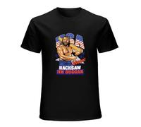 Maodisen Men's Hacksaw Jim Duggan USA Retro Wrestling T Shirt T-Shirt Black M