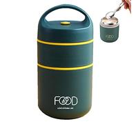 Maodom Almuerzo apilable | Tarro Comida con Aislamiento al vacío Doble Pared 2 Niveles para Comida Caliente | Contenedor Alimentos Dieta Inteligente, Control Peso