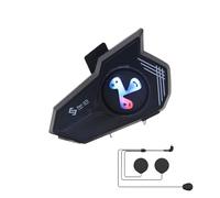 Maodom Auriculares para casco de motocicleta, intercomunicador de casco, asistente de voz, luz colorida, impermeables, cancelación de ruido, auriculares para equitación al aire libre, motos de nieve