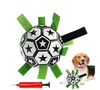 Maodom Balón de fútbol para perro, con bomba de aire, pelota para perro con etiquetas, juego de fútbol interactivo para entrenamiento de ejercicio acuático, buscar, patio, piscina, parque, patio