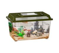 Maodom Jaula para reptiles, caja de alimentación de reptiles, jaula de cría de serpientes, caja de alimentación portátil para hábitat con asa, transportador de tanque para mascotas, gecko y rana