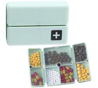 Maodom Pastillero magnético para pastillas, organizador de pastillas plegable para 7 días, organizador diario con 7 compartimentos, portátil para el trabajo, suplementos diarios de viaje