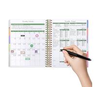 Maodom Planificador de presupuesto, diario mensual de dinero de tapa dura, organizador de presupuesto con 12 bolsillos, para finanzas personales, escuela, lugar de trabajo, hogar, contabilidad diaria