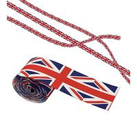 Maodom Union Jack - Cinta Trenzada para Recortar la Bandera británica del Reino Unido, Bricolaje para Fiestas del Jubileo la Reina, Manualidades, envolturas Regalos, Bodas