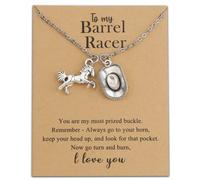 MAOFAED Barrel Racer Rodeo Turn N Burn Barrel Racing regalo, regalo inspirador para corredores de caballos, 10 cm x 15 cm x 5 cm, Acero inoxidable, Acero inoxidable