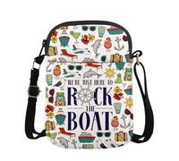 MAOFAED - Bolso cruzado para crucero a juego, regalo de vocación de barco, estamos aquí para rockear el barco, regalo de crucero (rockTheBoatUK)
