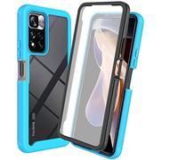 MAOGE - Carcasa Transparente para Xiaomi Redmi Note 11 Pro+ 5G (Note 11 Pro Plus), [con Pantalla integrada] Funda rígida de PC Flexible TPU de Gel de Silicona Case Militar antigolpes Cover - Azul