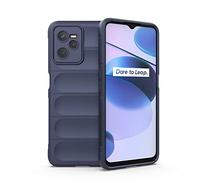 MAOGE Funda para Realme C35 / Realme Narzo 50A Prime Estuche, [Diseño de Bolsa de Aire Anticaída] Robusto Carcasa de Suave Silicona Ligera PC + TPU Bumper Anti-caída Rubber Caso - Azul Oscuro